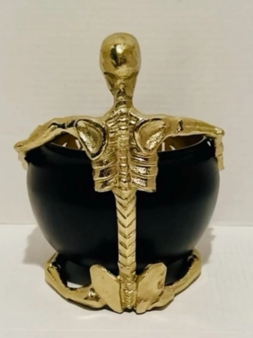 Goblin & Ghoul Happy Halloween 8 X 9 Metal Skeleton Candy Bowl